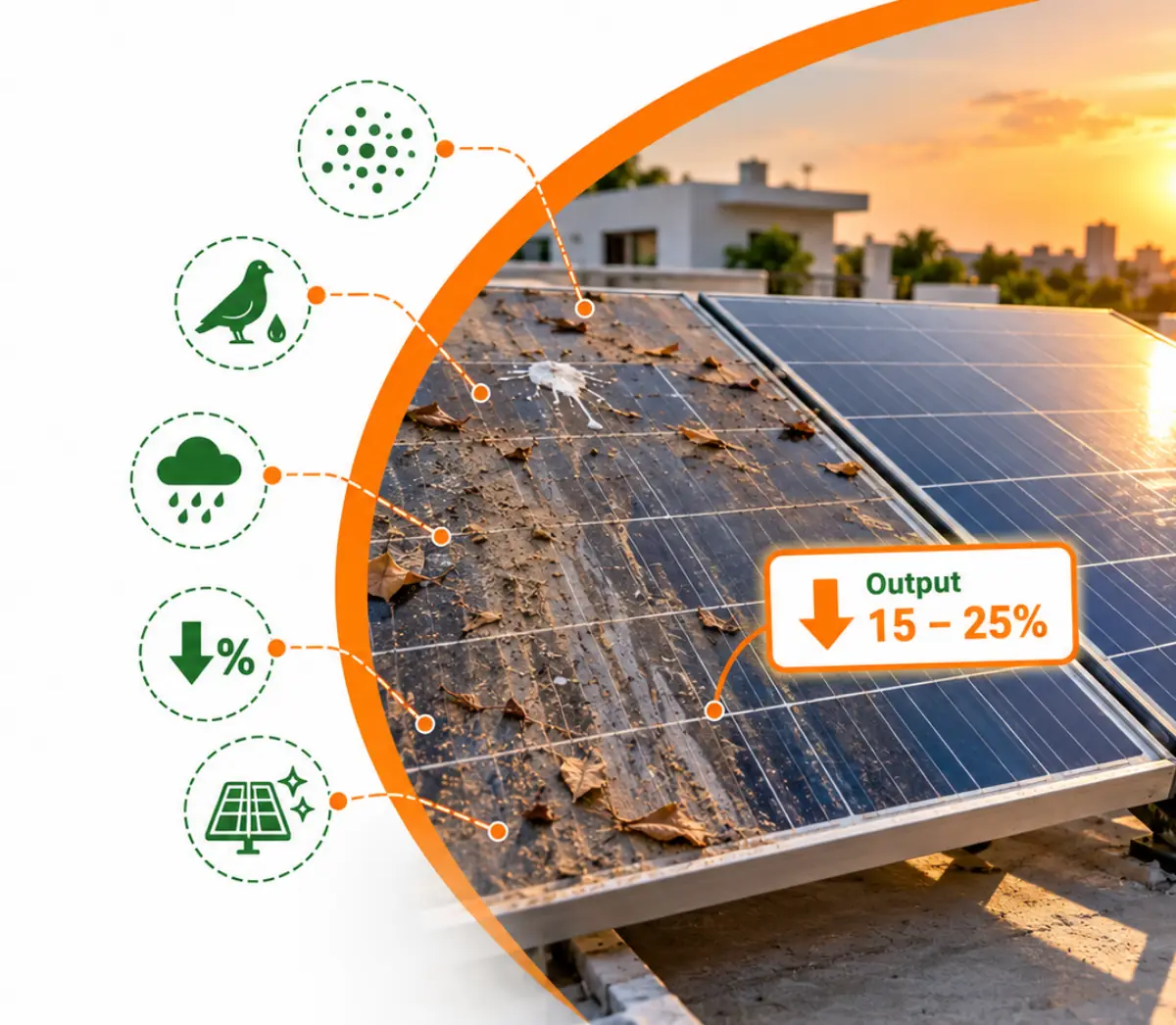 Dust, Bird Droppings and Monsoon: Why Home Solar Panels Silently Lose Output - Solar energy article by Enersol